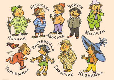 Друзья незнайки по именам Друзья незнайки по именам